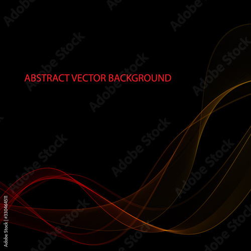 colored smoky wave on a black background. presentation template. layout for cover, brochure, flyer, banner, card, certificate. eps 10