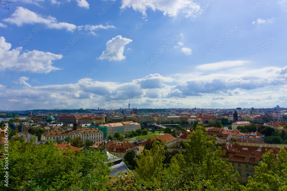 Prague city view from top