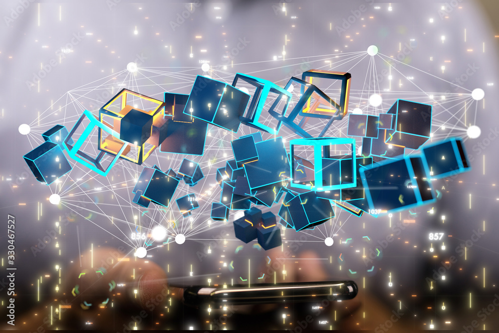 Big data visualization. Network connection structure Big data visualization. Network connection structure