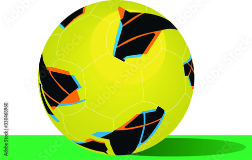 balón de fútbol amarillo. ilustración vectorial