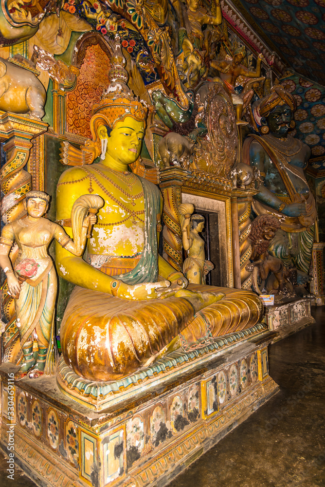 Decoration in Buddhist temple Wewurukannala Vihara near Dikwella - Sri Lanka