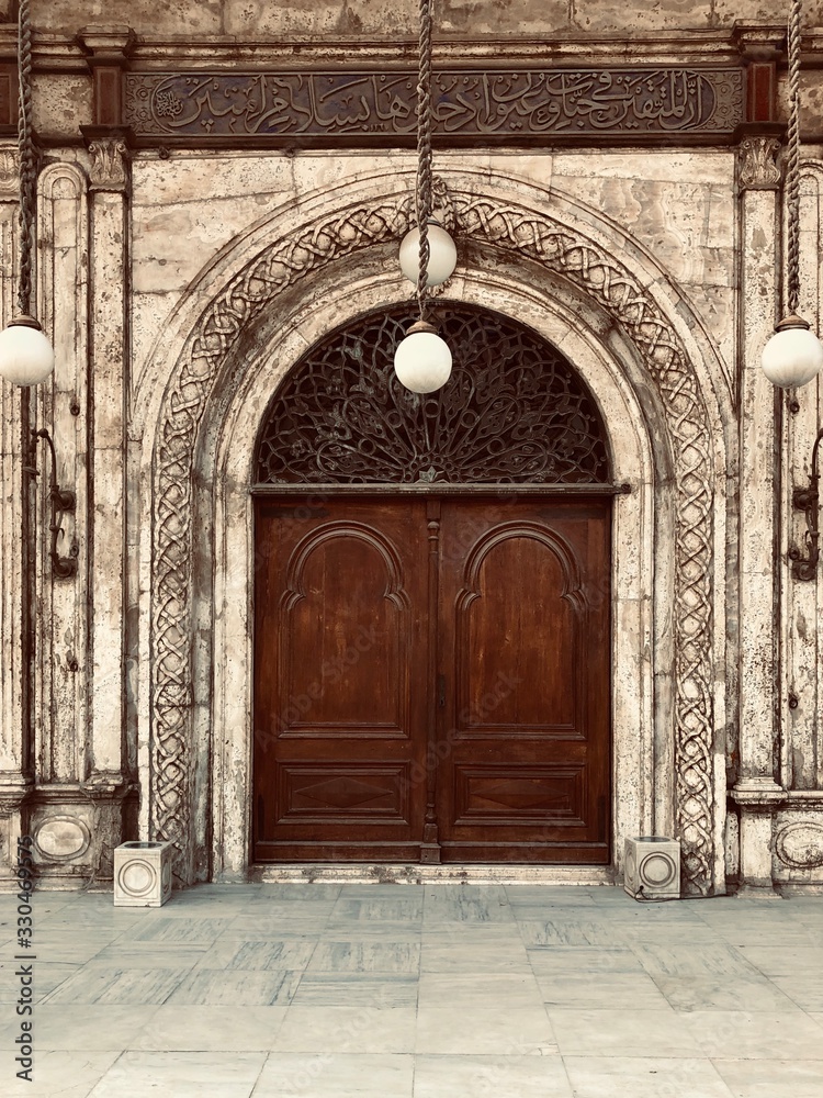 islamic architecture Mosque in egypt cairo  interior old history door