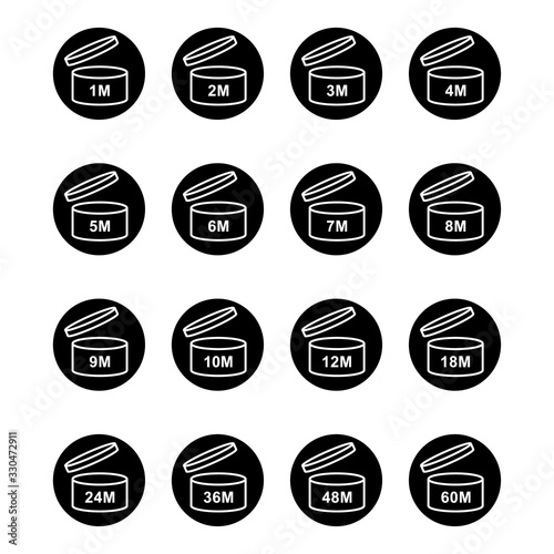 Pao cosmetic icon open month life shelf. Vector illustration isolated on white background
