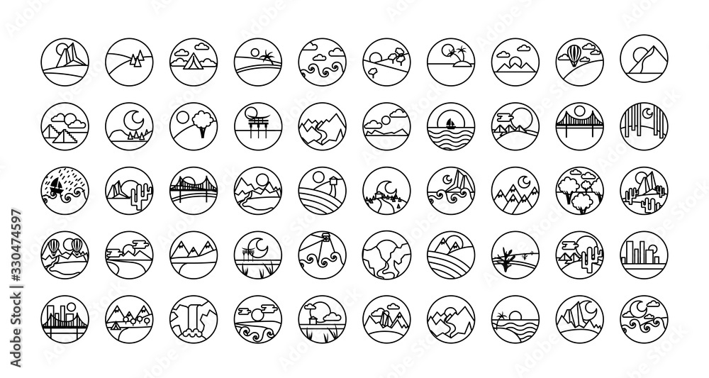 bundle of landscapes circular set scenes bundle of landscapes circular set scenes