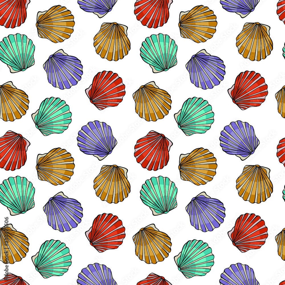 Seamless Grebeshkov pattern. Cartoon style illustration. White background, isolate. For the design of backgrounds, wallpaper, packaging, fabric. Seamless Grebeshkov pattern. Cartoon style illustration. White background, isolate. For the design of backgrounds, wallpaper, packaging, fabric.