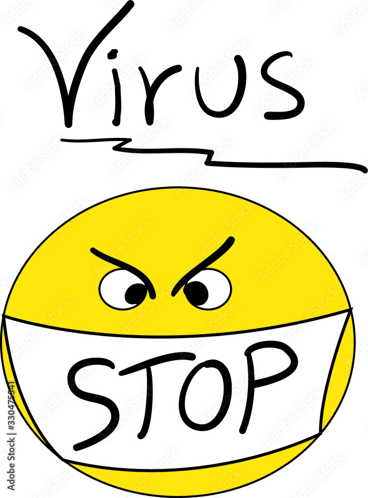 Obraz premium drawing icon with mask to avoid viruses