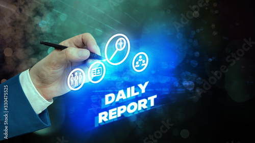 Obraz na plátně Text sign showing Daily Report