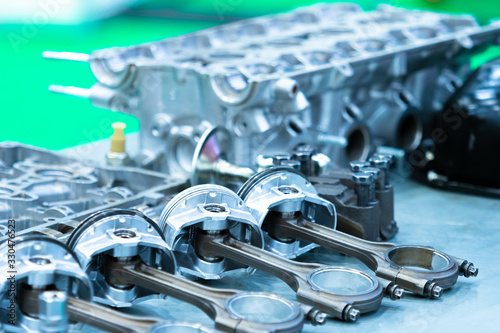 Disassembled car engine clo...