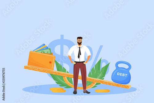 Obraz na płótnie Debt repayment flat concept vector illustration