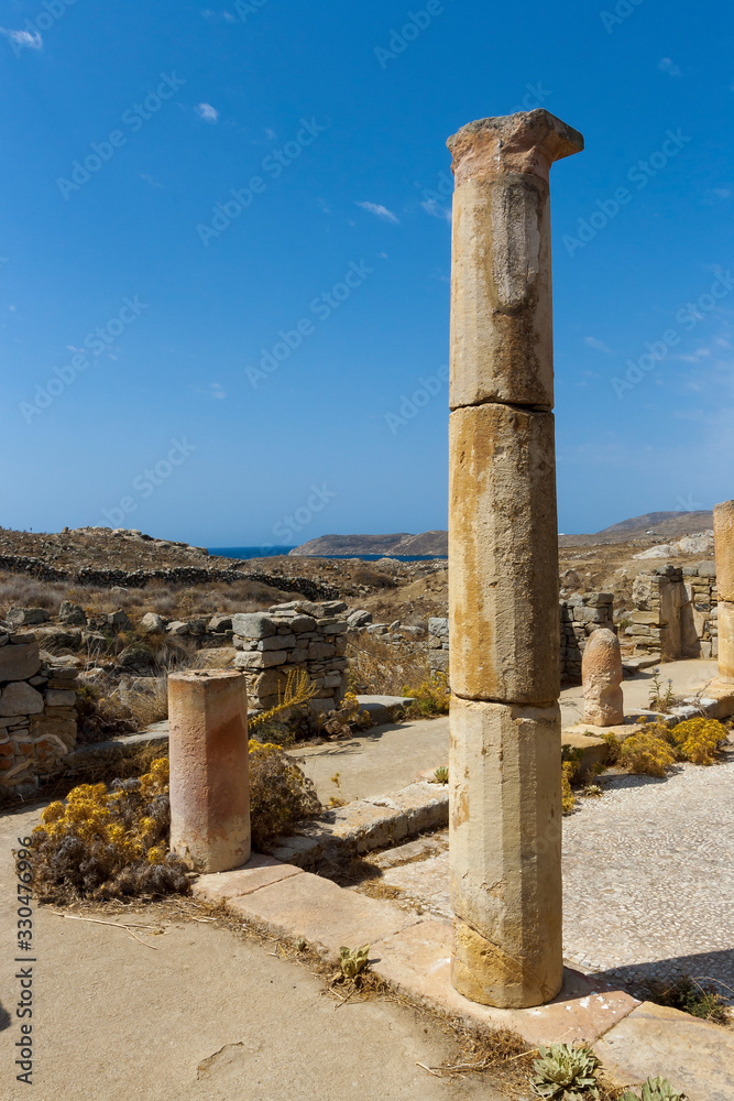 Ancient ruins of Delos in Greece