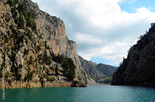 Green Canyon in the summer. Natural view of the mountains and the reservoir. Turkey, Antalya province