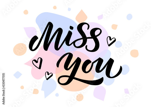 Miss you hand drawn lettering