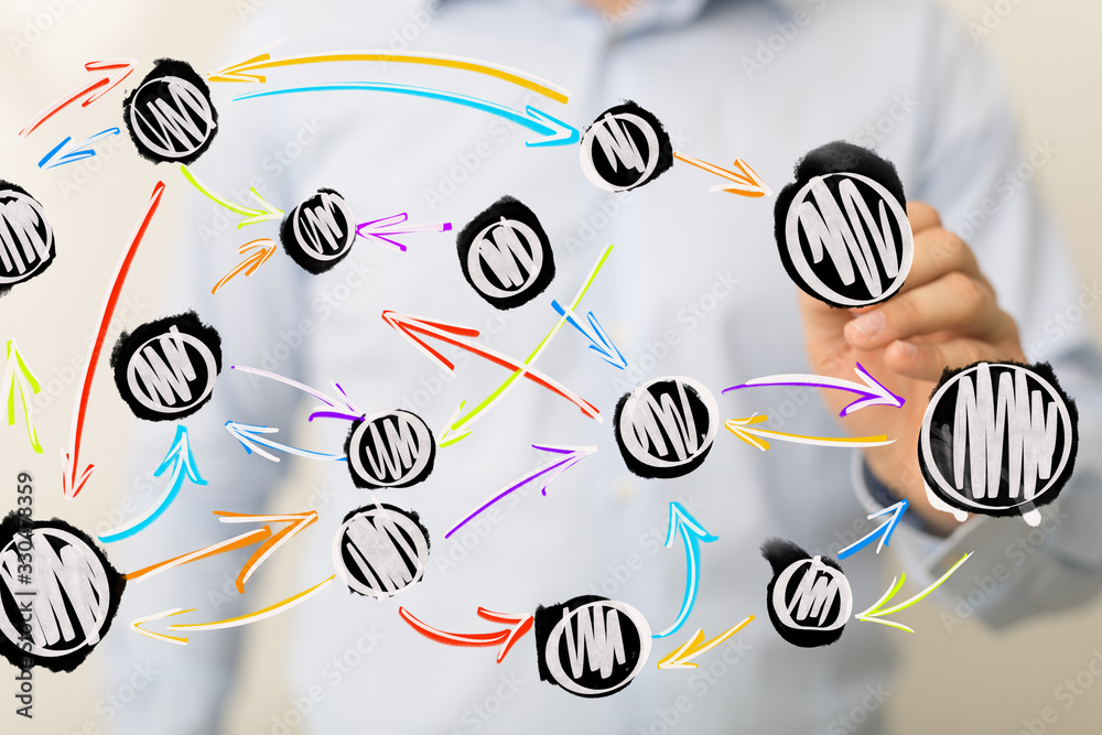 Obraz premium team work connection digital concept .