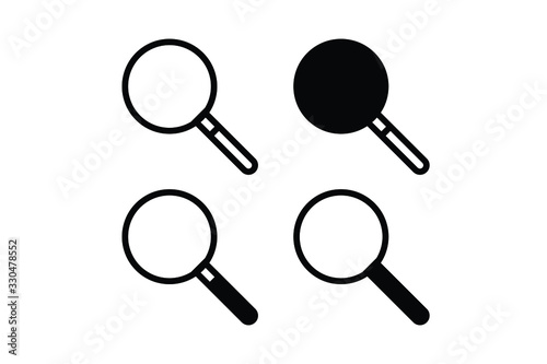 Magnifying glass icon set, searching