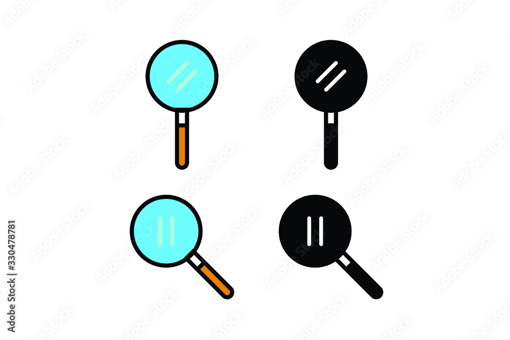 Magnifying glass icon set, searching Magnifying glass icon set, searching
