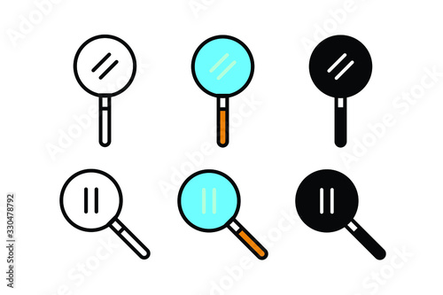 Magnifying glass icon set, searching