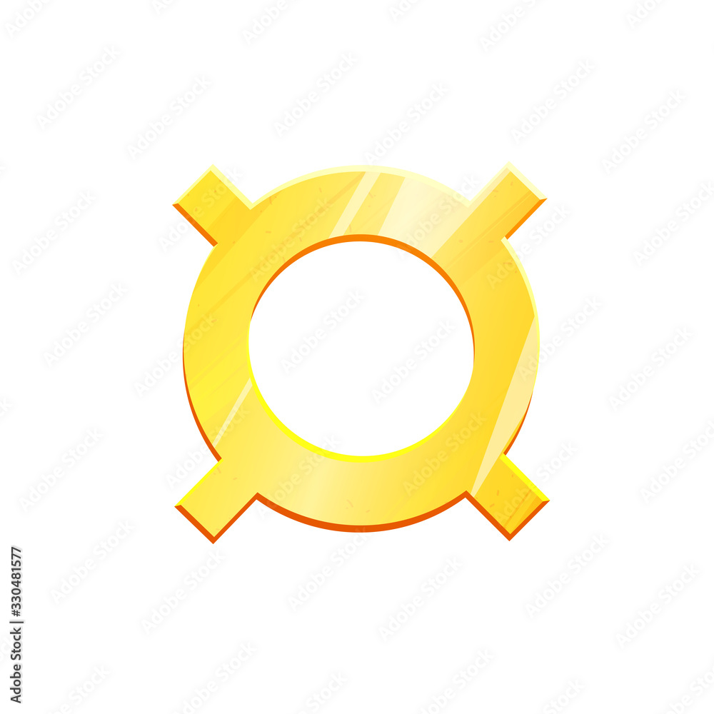 Golden generic currency icon symbol on white background. Finance investment concept. Exchange Money banking illustration. Business income earnings. Financial sign stock vector