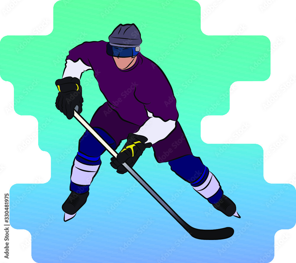 Fototapeta premium illustration of a hockey player who is taking action while playing hockey