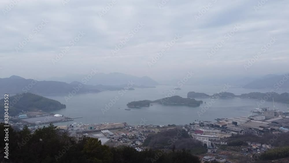 Aerial video shot of the Seto Inland Sea in Japan by a drone Aerial video shot of the Seto Inland Sea in Japan by a drone