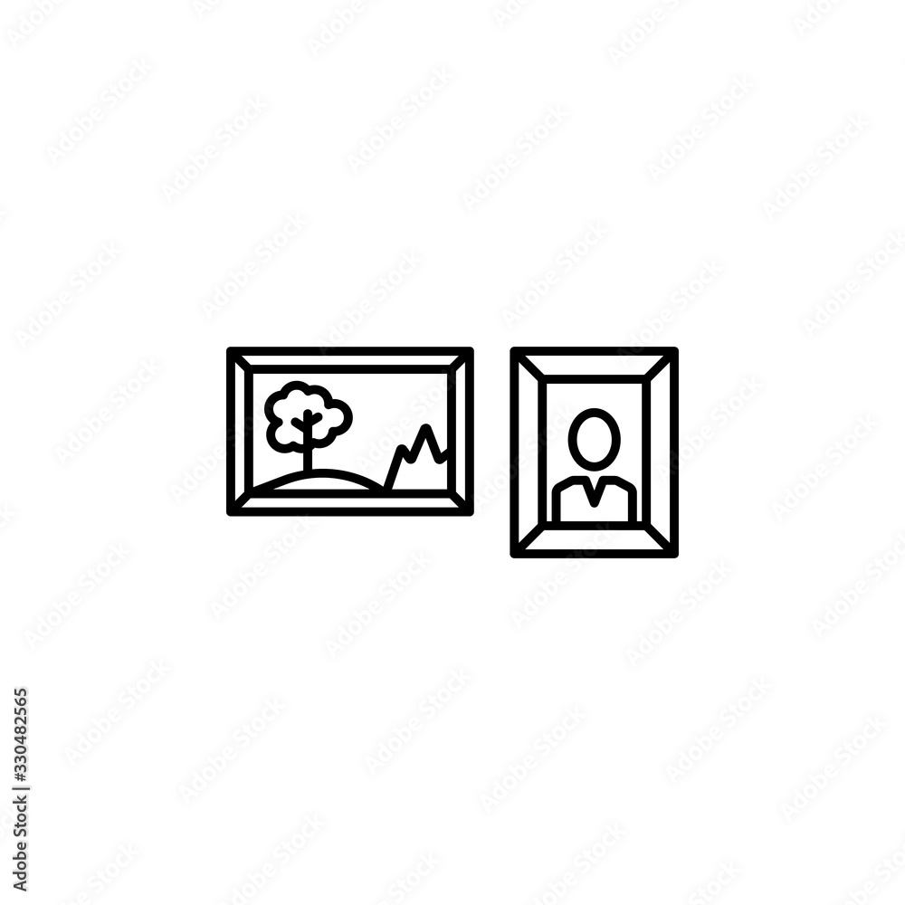 picture, portrait, view line illustration icon on white background picture, portrait, view line illustration icon on white background