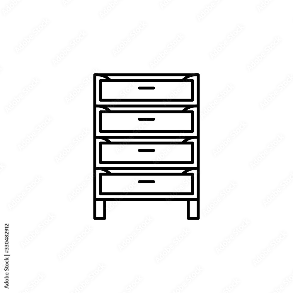 cabinet, closet, cupboard line illustration icon on white background cabinet, closet, cupboard line illustration icon on white background