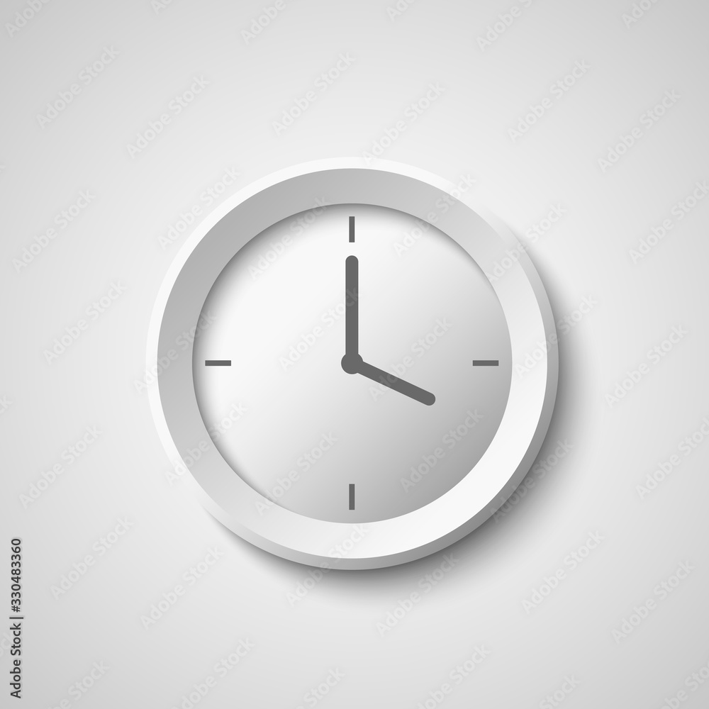 White clock. Vector illustration. White clock. Vector illustration.