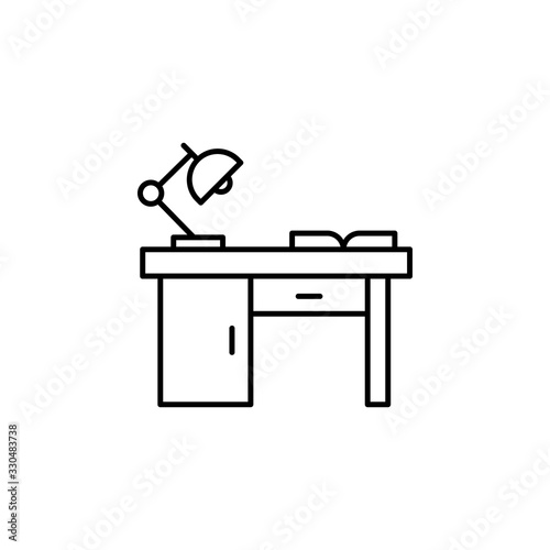book, furniture, table line illustration icon on white background