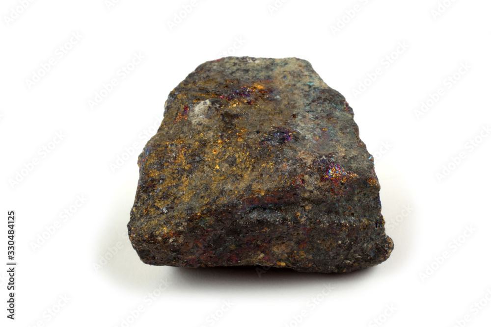 Chalcopyrite isolated on white Chalcopyrite isolated on white