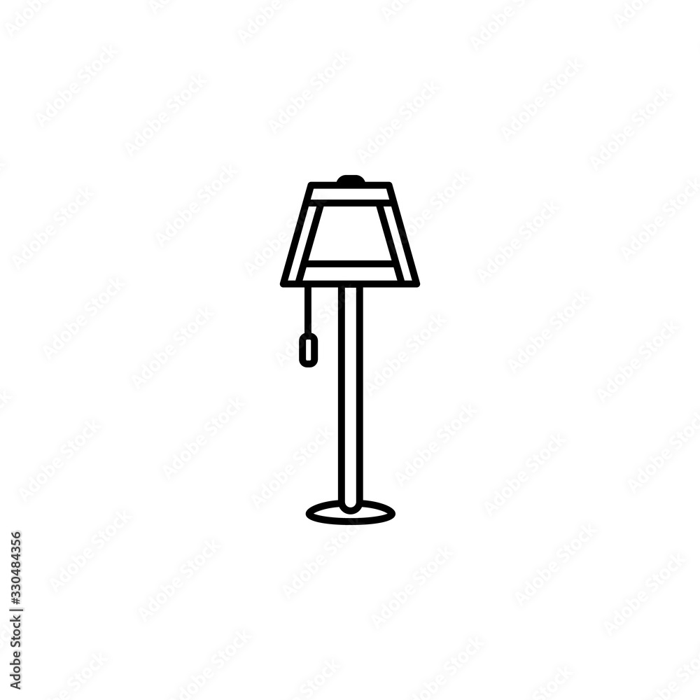 accessories, home, lamp, light line illustration icon on white background