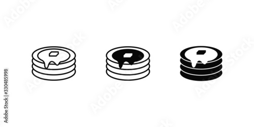 set of pancake vector icons