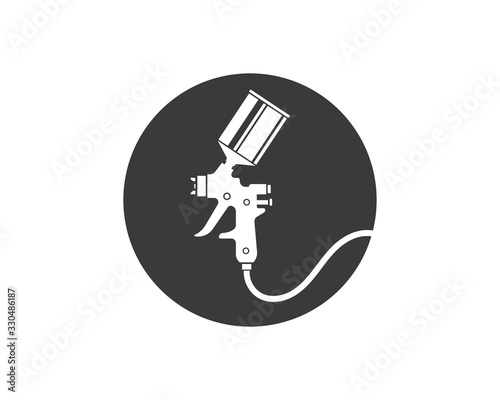 spray gun paint logo icon vector illustration