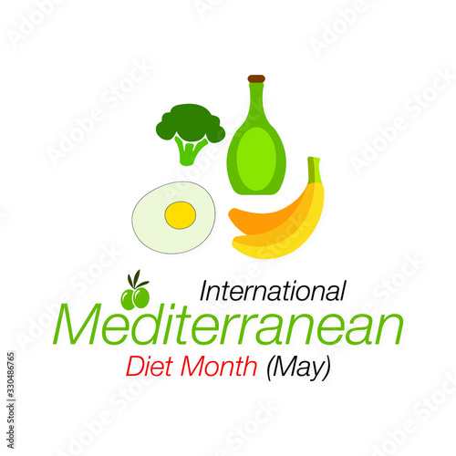 Vector illustration on the theme of International Mediterranean diet Month observed every year during May.