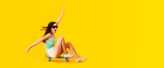 girl with summer mood panoramic