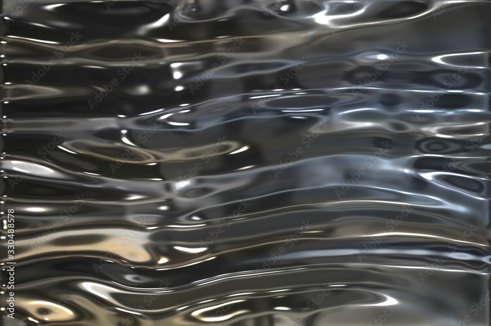 Metallic silver wavy background. .
