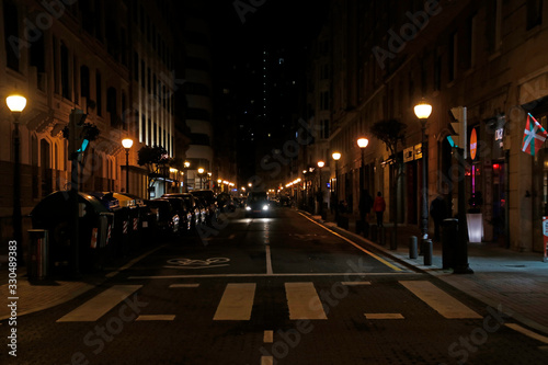 Downtown of Bilbao at night