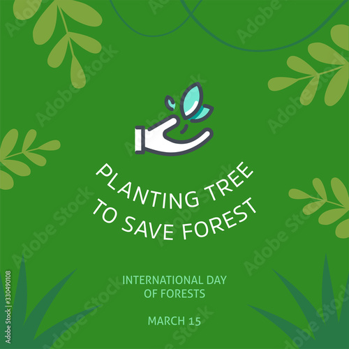 International Day of Forest Vector Illustration.