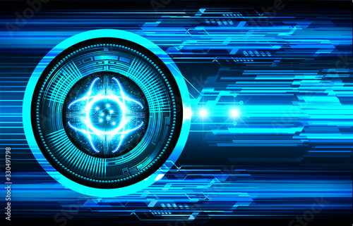 Blue eye cyber circuit future technology concept background