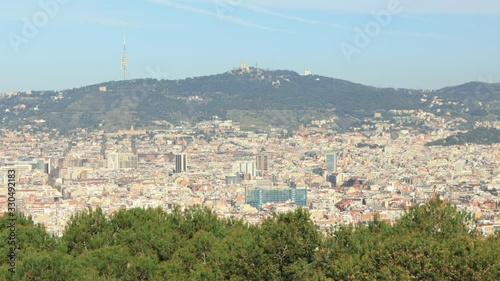 The skyline of Barcelona, Spain