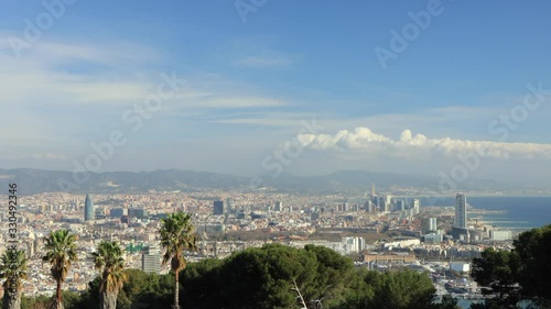The skyline of Barcelona, Spain