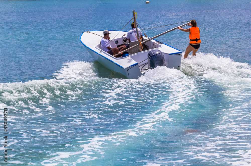 Obraz premium man on a jetski