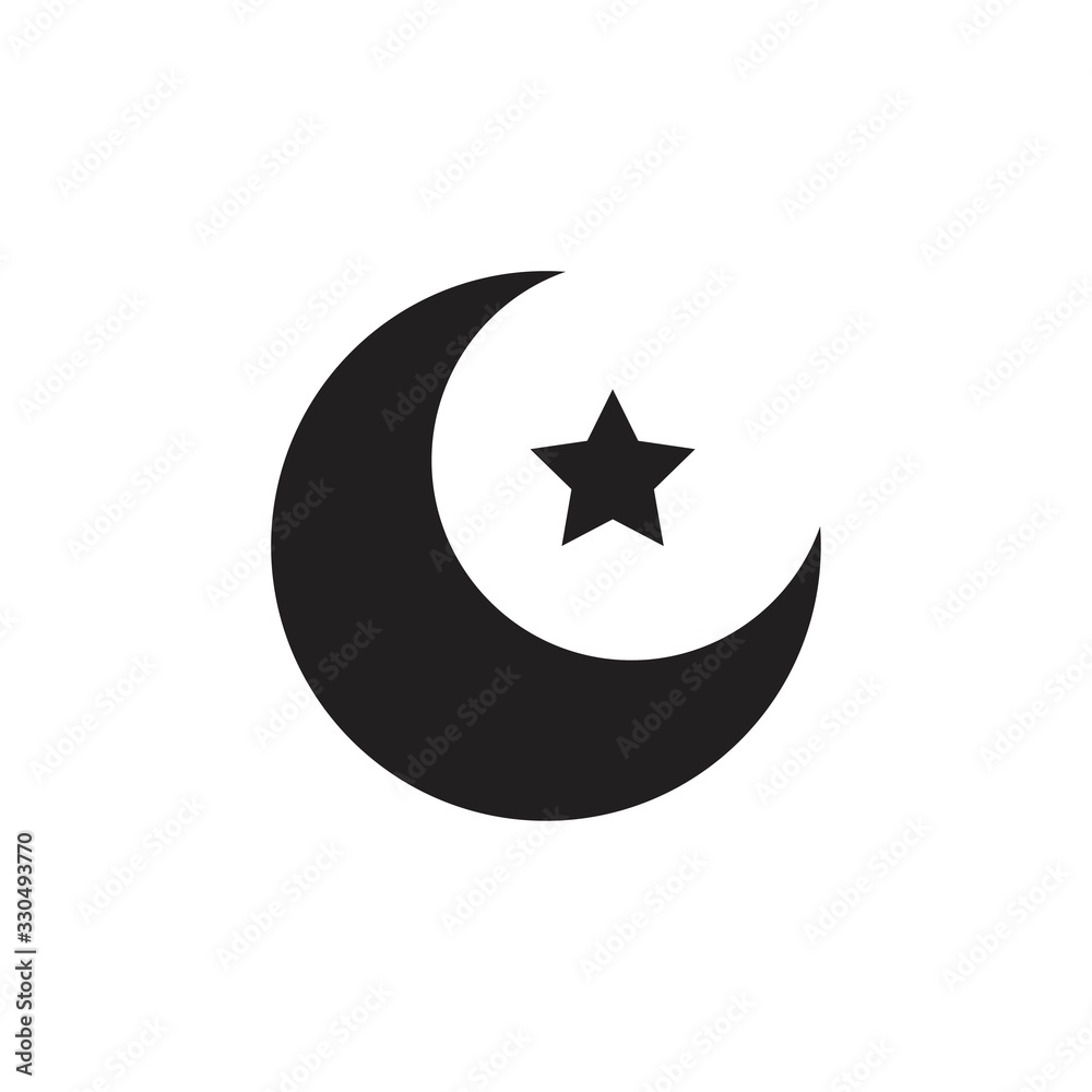 Crescent moon solid icon for apps and websites Crescent moon solid icon for apps and websites