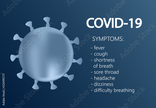 Covid-19.CoronaVirus symptoms, concept inscription typography design logo.