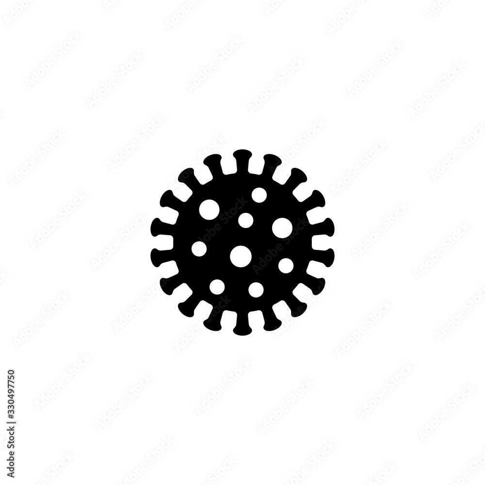 Coronavirus or bacteria glyph symbol. Virus simple black isolated vector icon. Coronavirus or bacteria glyph symbol. Virus simple black isolated vector icon.