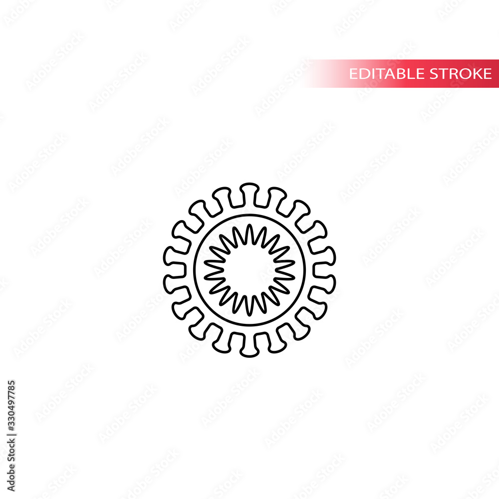 Coronavirus or bacteria glyph symbol. Virus simple thin line isolated vector icon. Coronavirus or bacteria glyph symbol. Virus simple thin line isolated vector icon.