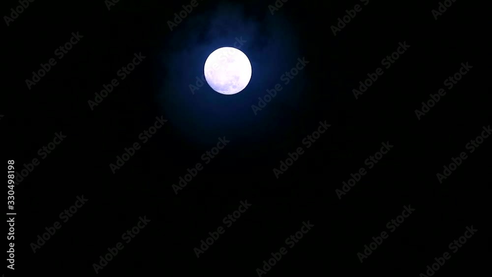 Full snow Moon and moonlight on the night sky and cloud passing1 Full snow Moon and moonlight on the night sky and cloud passing1