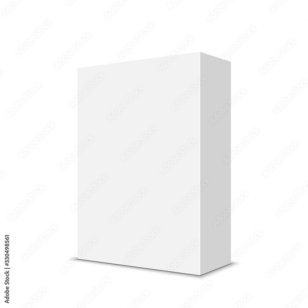 White box isolated on white background. Vector illustration.