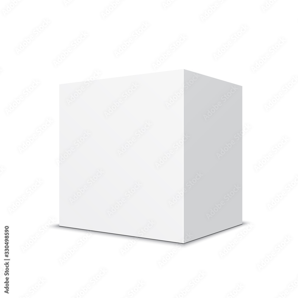 White cube. Square box. Vector illustration. White cube. Square box. Vector illustration.