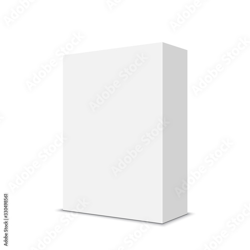 White box isolated on white background. Vector illustration.