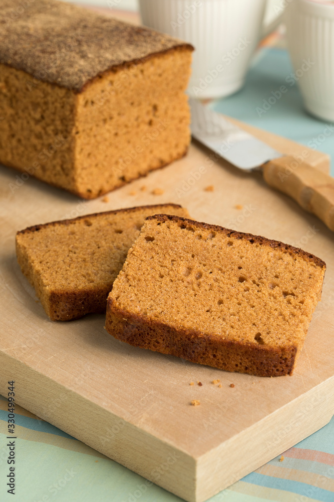 Traditional dutch breakfast cake and slices