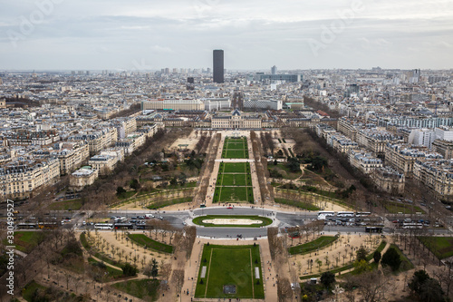 View of Paris city from Eiffel Tower